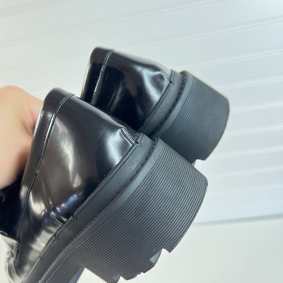 Zara Shoes Zara Chunky Sole Platform Penny Loafers Slip On Black